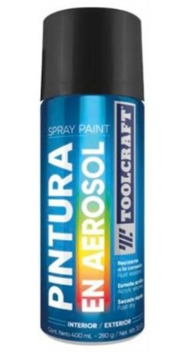 Pintura Aerosol 400ml Negro Satinado Toolcraft Tc3595