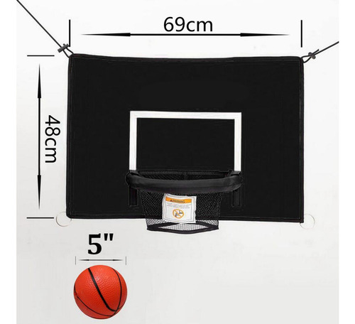 Hs Camas Elásticas Aro De Baloncesto Accesorio Negro
