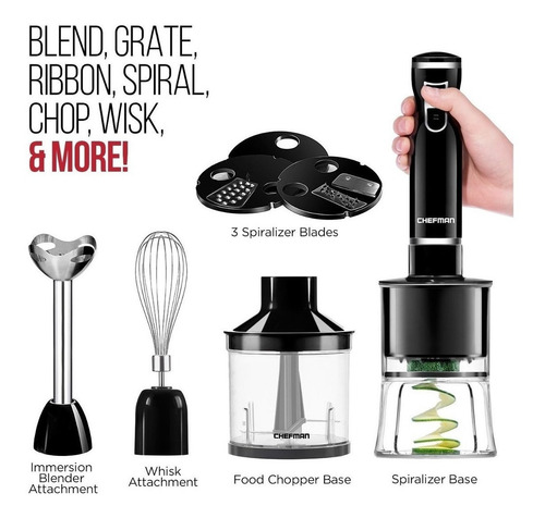 Chefman Inmersión Licuadora Y Eléctrico Spiralizer / Vegetal