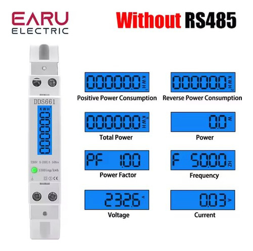 Wattmeter Monofase Lcd Kwh 60a 110v Rs485 Modbusrtu Arduino
