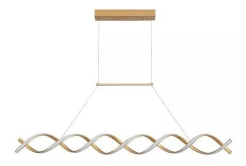 Lustre Pendente Moderno Nitrolux LP204D Dourado Led 45w Espiral 4000k