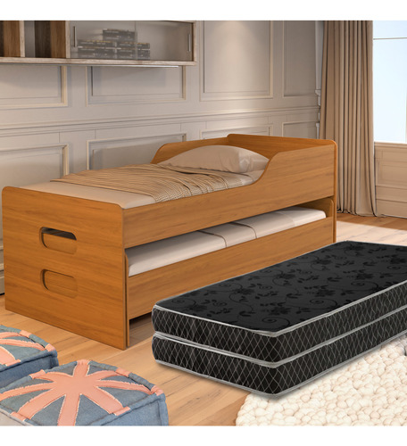 Cama Bicama Solteiro Reforçada Com Colchões D20 Inclusos