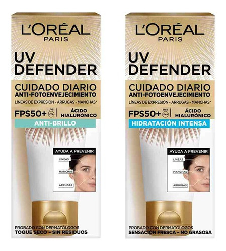 Duo Uv Defender L'oréal Paris Fps50 40ml