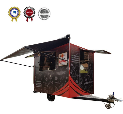 Imagem 1 de 11 de Trailer Lanche - Food Truck Trailer 3mx2m C/ Freio