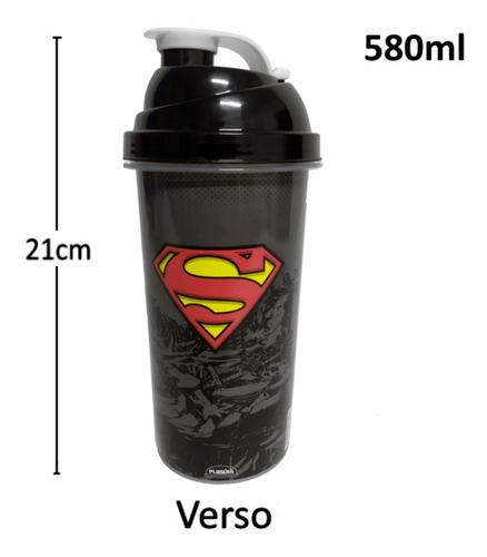 Kit 2 Shakeira C Misturador Batman Superman Academia Esporte