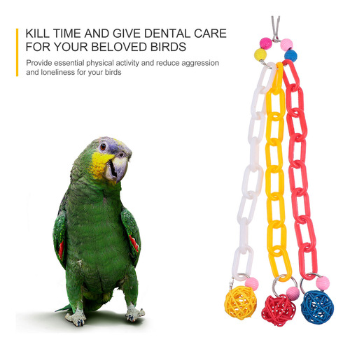 Juguete Masticable Para Pájaros, Loros, Cadena Colgante De P