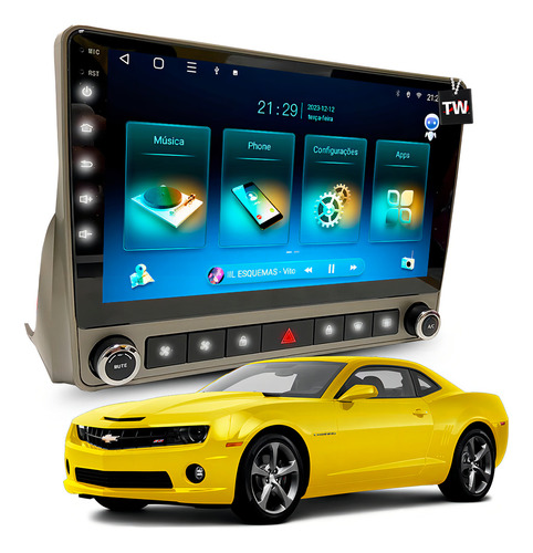 Multimidia Octacore 2+32gb Gm Camaro Ss Android Carplay 9p Cor Camaro 2009 À 2014