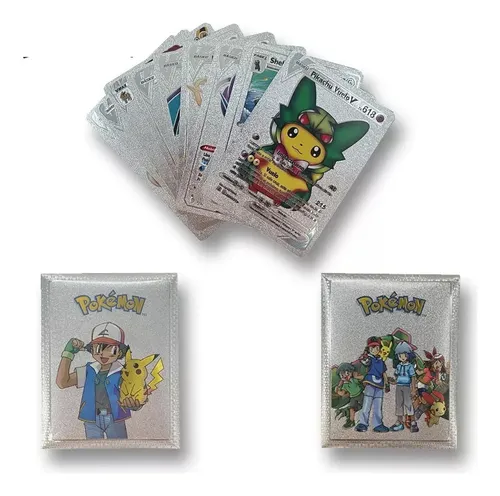 Pack 3 Sobres Cartas Pokemon Plateada Laminada Mas Estuche S