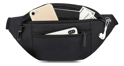 Riñonera Deportiva Para Correr De Moda Casual, Bolsa De Viaj Negro