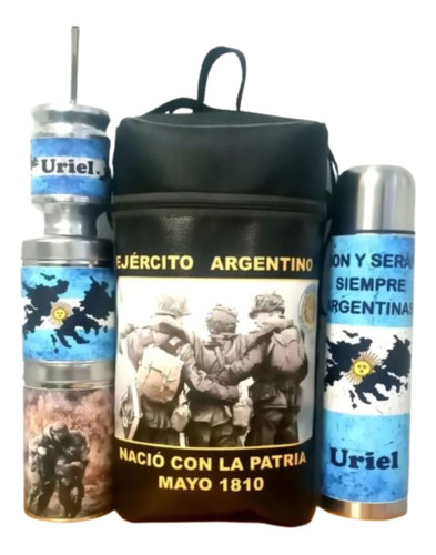 Set Matero Ejército Argentino Malvinas Argentinas. Ecocuero