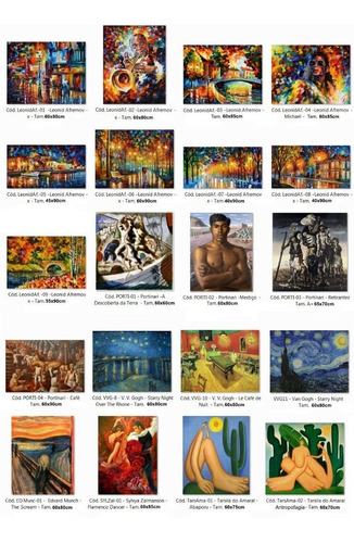 Kit 03 Poster Gogh Miro Tarsila Klimt Monet Dali Portinari