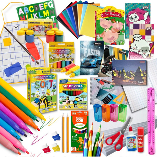 Kit Material Escolar Infantil Completo 