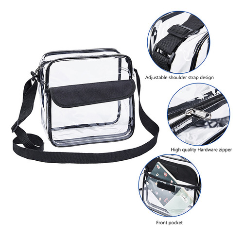 Bandolera Transparente, Bolsa De Mano Transparente Aprobada