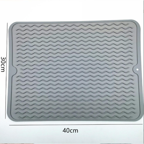 Tapete De Silicona Para Secar Platos, Tapete Gris Claro S