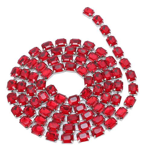 Cadena Rectangular De Acrílico Con Diamantes De Imitación De