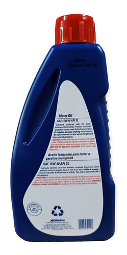 Aceite Acdelco Multigrado 15w40 Si 946 Ml