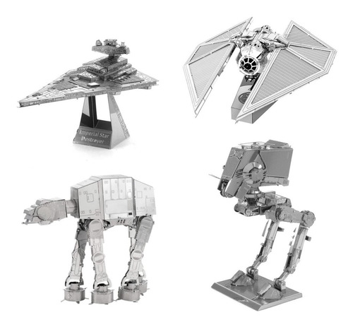 Star Wars - Kit De 4 Rompecabezas 3d Metal Model - Imperio 