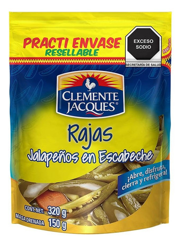 11 Pza Rajas De Chile Jalapeño Clemente Jacques En Escabeche