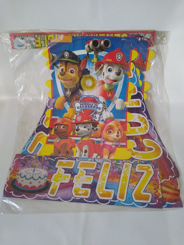 Kit Adornos Mantel Vela Pastel Fiesta Patrulla Paw Patrol