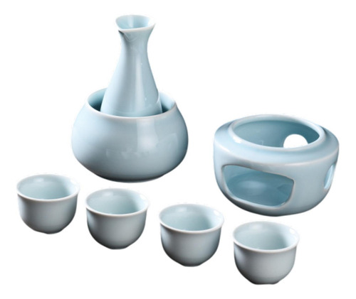 Juego De Sake Japonés Con Calentador, Cerámica De , 4