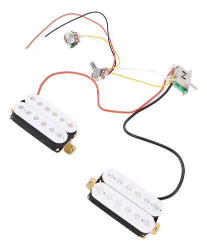 Circuito De Volumen Humbucker Tone Blanco Precableado Hh Pic