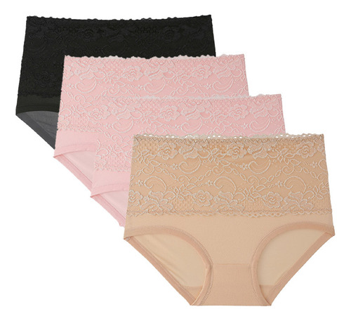 Pantalones Cortos Moldeadores De Cuerpo De Encaje De Cintura
