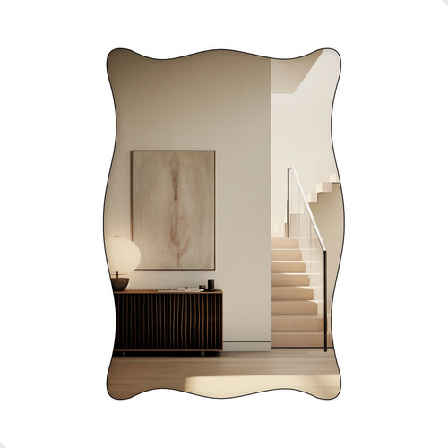 Espelho Grande Decorativo Orgânico 60x80cm - Modelo Paris Moldura Caramelo