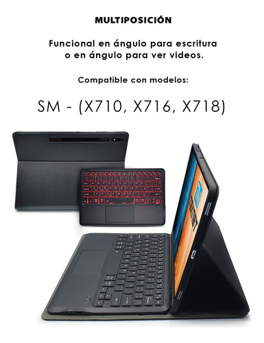 Funda para Teclado Touchpad Samsung Galaxy Tab S9 X710 11 Color Negro