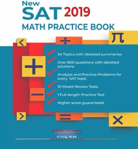 New Sat 2019 Math Practice Book, De Academy, American Math., Vol. 1. Editorial Oem, Tapa Blanda En Inglés, 2019