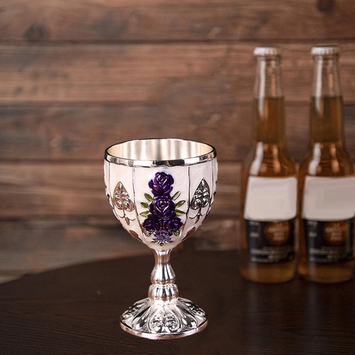 Copas De Vino Copa En Relieve Plata Morado Como Describir