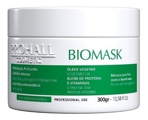Hidratação Profunda +brilho Intenso Biomask Prohall 300g