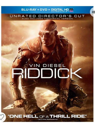 Riddick Blu Ray + Dvd & Digital Hd ( Nuevo )