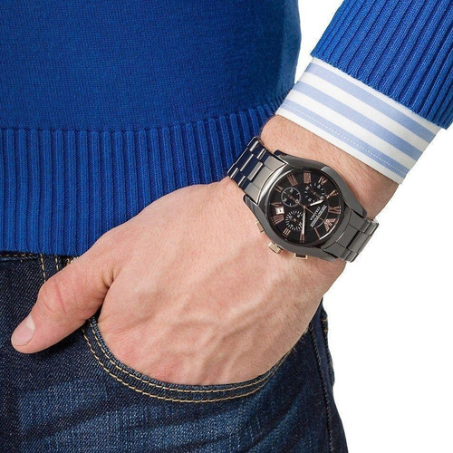 Imagen 10 de 10 de Reloj Emporio Armani Ceramica Ar1410 De Acero Inox. P/hombre