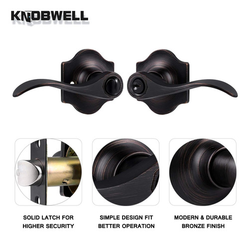 Knobwell 2 Pack Style Bronze Porta Da Porta Da Frente Com Fe