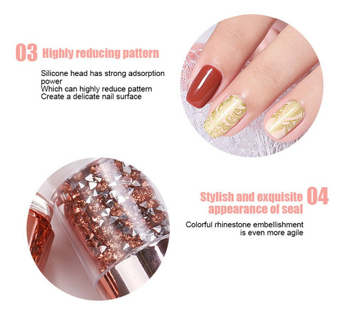 Nail Art Stampers Uñas Profesionales De Silicona De Doble Ex