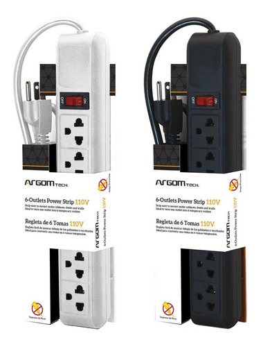 Regleta De 6 Tomas 110/220v Argom *itech