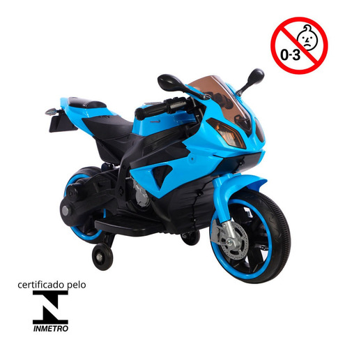 Mini Moto Elétrica Infantil 6v Azul Bw127az Importway