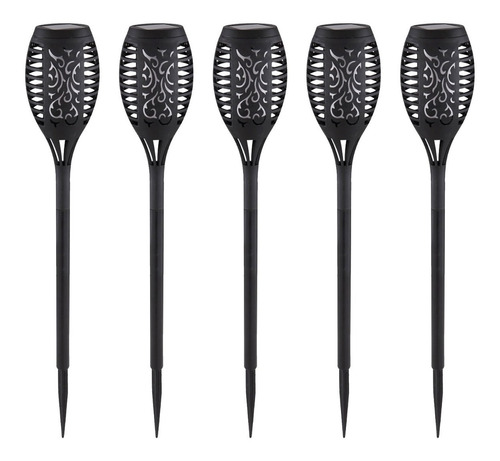 Pack 5 Antorchas Led Estaca Efecto Llama Carga Solar/ Hb Led