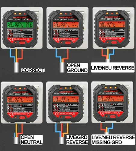Imagen 3 de 4 de Probador Diferencial Tester De Enchufes