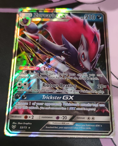 Pokémon Tcg, Zoroark Gx 53/73 (+ 2 Cartas Holo)