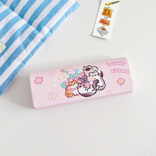 Estuche De Cristal Para Gafas Con Estampado De Gato, Protecc
