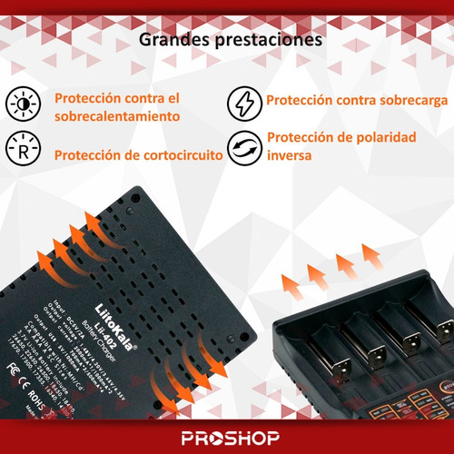 Cargador Cuadruple Inteligente Pila Aa Aaa 26650 18650 14500