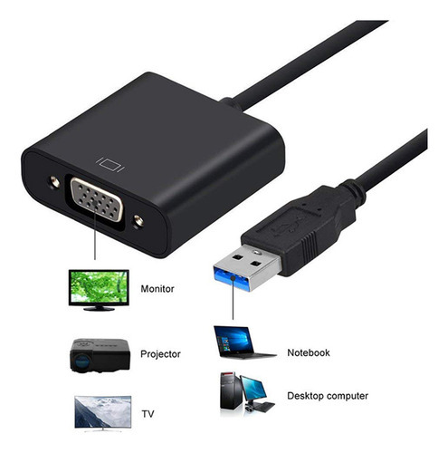 Cabo Adaptador Conversor Usb 3.0 Para Vga Dex - Ad-902e