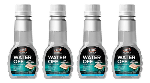 Imagem 1 de 2 de Kit 4 Unidades Water Off Cristalizador De Vidros 100ml Orbi