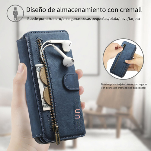 Funda De Piel Tipo Cartera Para Oppo C55/realme Neo7/realme Gt Master Edition, Funda Protectora Con Bolsillo Con Cremallera