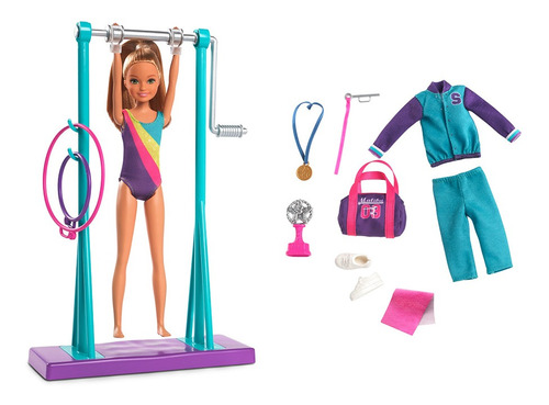 Imagen 2 de 6 de Barbie Set De Juego De Gimnasia