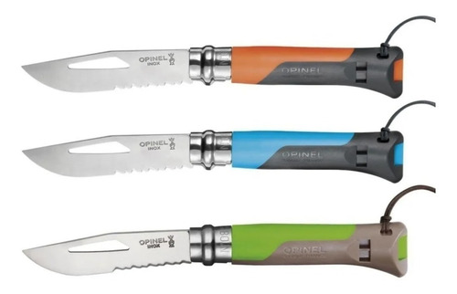 Navaja Opinel 8 Outdoor Acero Inox. Azul, Naranja, Amarillo