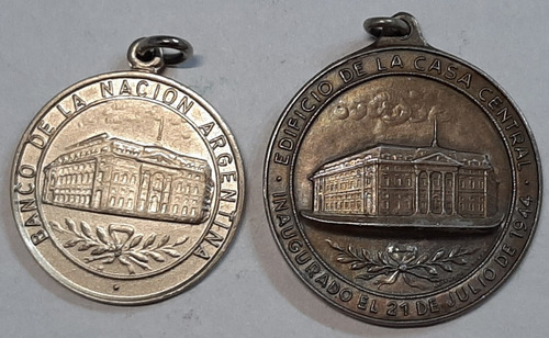 Imagen 1 de 3 de Medallas Banco Nacion 1944 Y 1966 Ro 318