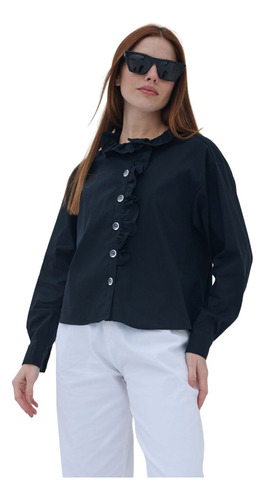 Camisa Mayfayr C/volados - C4600 Mujer Prussia