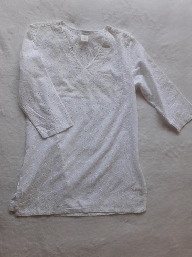 Pareo Salida De Playa Vestido En Broderie Talle M Blanco M Broderie (Usado)